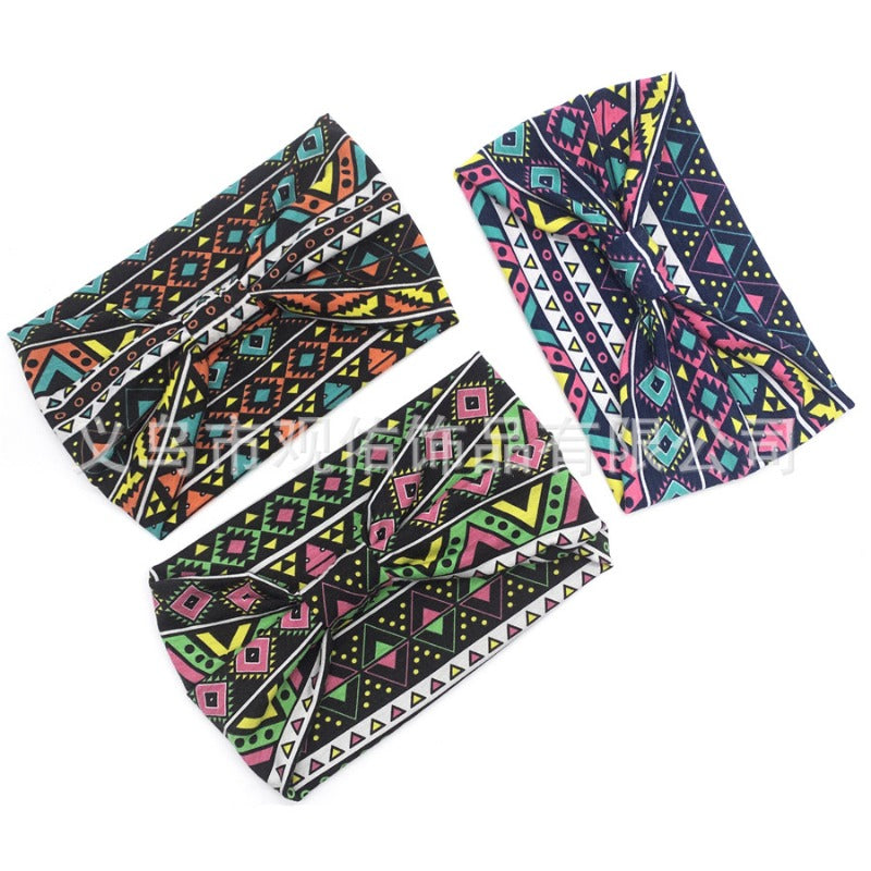 Wholesale Printed Women's Wide-brimmed Sports Women's Sweat-absorbing Headscarf